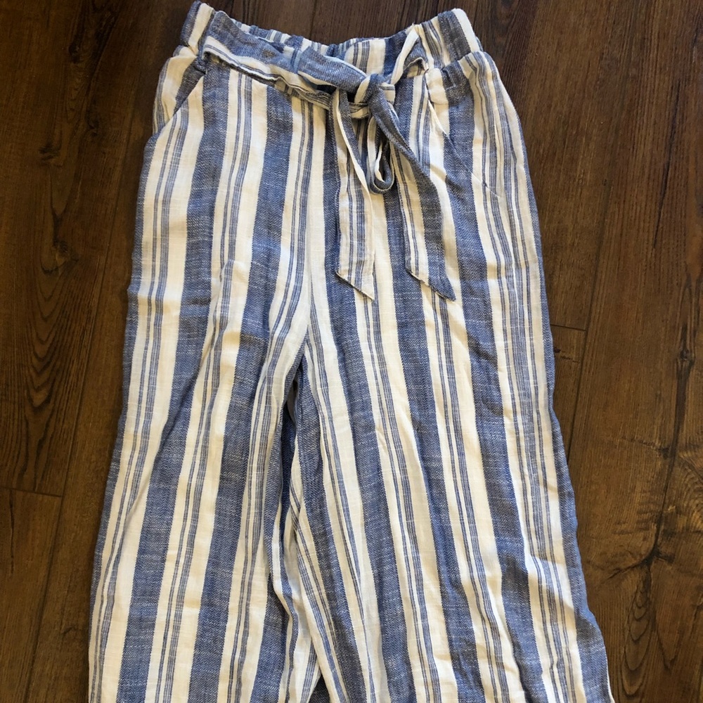 Miami’ Flowy Palazzo Pants (Blue & White)